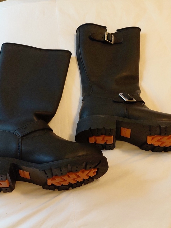Men\'s Ride Tecs 1443 Engineer Piked Pull On Motorcycle Biker Boot Sz 9.5 Black main image 5